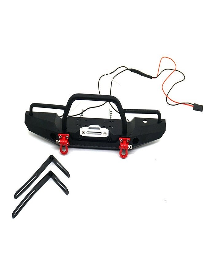 RCLIONS بامبر أمامي معدني من الألمنيوم RCLIONS مع مصابيح LED و خطافات سحب لسيارة TRX4, SCX10-ii 1/10 RC كراولر - Image 3