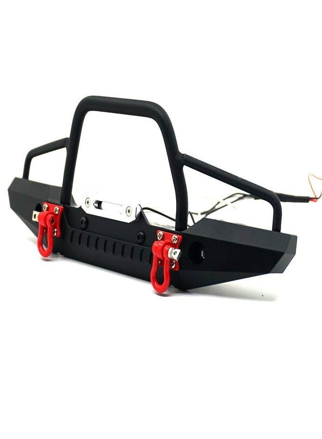 RCLIONS بامبر أمامي معدني من الألمنيوم RCLIONS مع مصابيح LED و خطافات سحب لسيارة TRX4, SCX10-ii 1/10 RC كراولر - Image 5