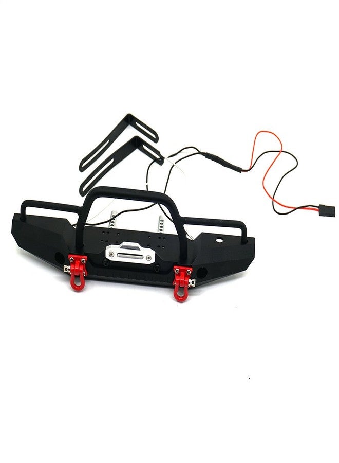 RCLIONS بامبر أمامي معدني من الألمنيوم RCLIONS مع مصابيح LED و خطافات سحب لسيارة TRX4, SCX10-ii 1/10 RC كراولر - Image 2