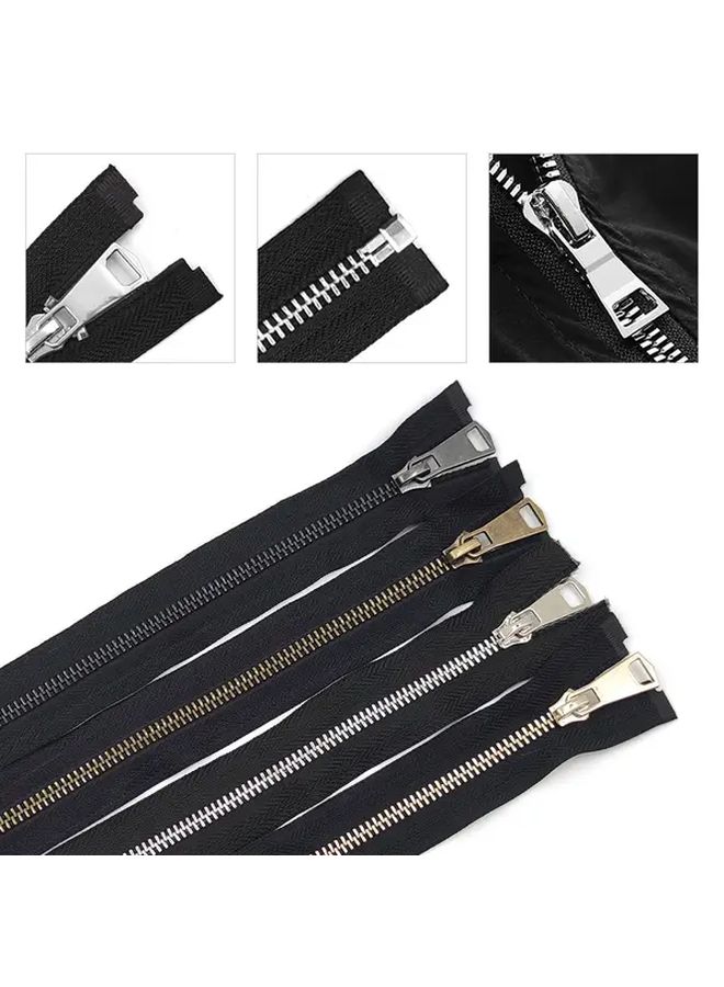 1pc 5 Number Metal Open End Single Slider Zipper in Golden and 7.87 Inch for Sewing Bag Jacket Clothing Pockets Accessories - Image 1