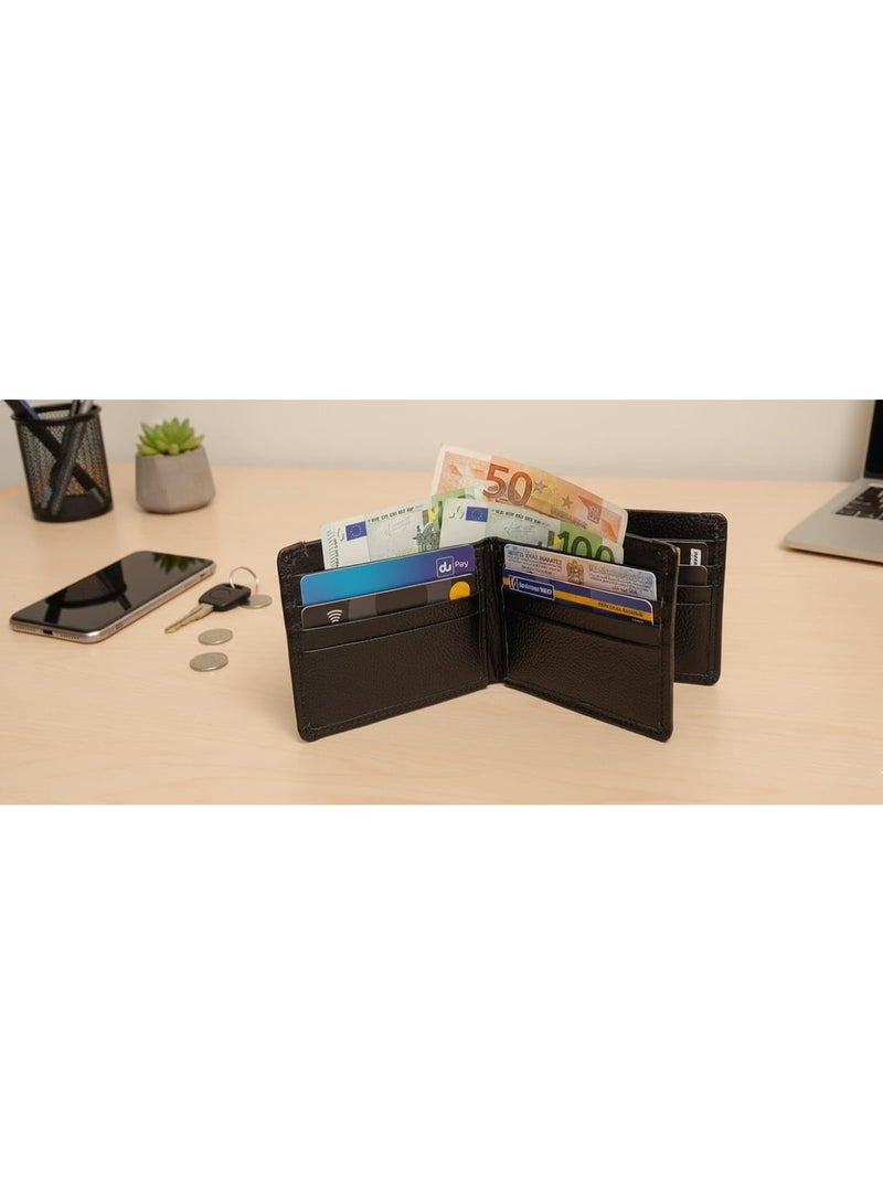 Mens Wallet RFID Genuine Leather Bifold, ID Window, 16 Card Holders (dark brown)Mens Wallet RFID Genuine Leather Bi fold, ID Window, 16 Card Holders (dark brown) - Image 2