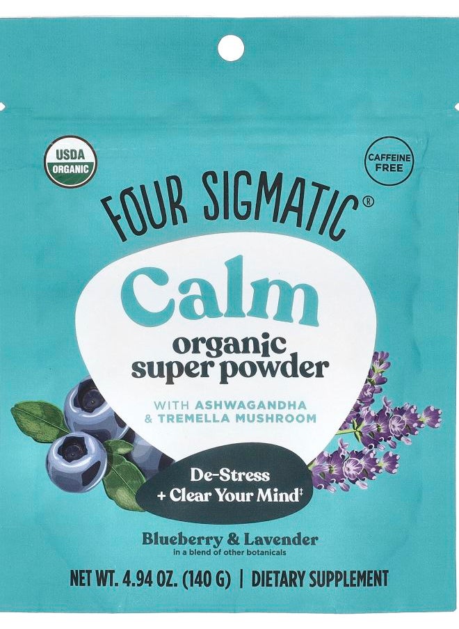 Four Sigmatic - Calm Organic Super Powder with Ashwaganda & Tremella Mushroom Blueberry & Lavender  4.94 oz (140 g) - Image 1