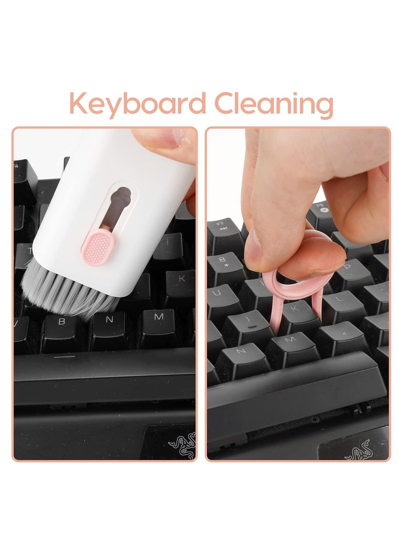 Airpod Cleaner Kit 7 in 1, Multifunctional Keyboard Cleaner Earbud Cleaning Kit Tool with Cleaning Pen for iPhone, Laptop, Tablet, PC Screen, Keyboard, Bluetooth Earphones (Pink) - Image 4