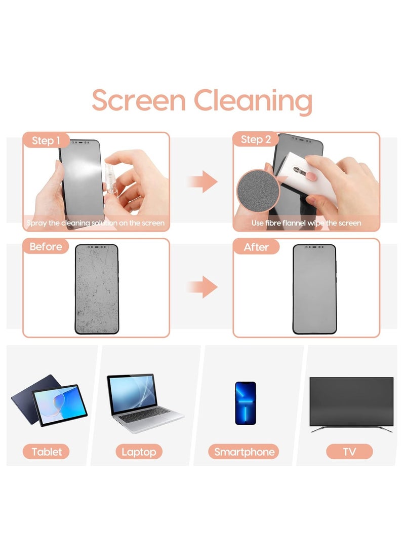 Airpod Cleaner Kit 7 in 1, Multifunctional Keyboard Cleaner Earbud Cleaning Kit Tool with Cleaning Pen for iPhone, Laptop, Tablet, PC Screen, Keyboard, Bluetooth Earphones (Pink) - Image 5