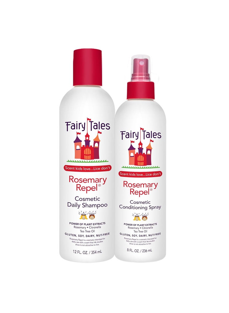 Fairy Tales Fairy Tales Rosemary Repel Shampoo, 12 fl oz. & Conditioning Spray, 8 fl oz. Duo Kids Like the Smell, Lice Do Not 