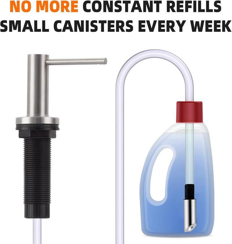 GAPPO Sink Soap Dispenser Extension Tube Kit, 47" Under Counter Soap Dispenser Tube with Upgraded Metal Check Valve for Kitchen Sink - Image 5