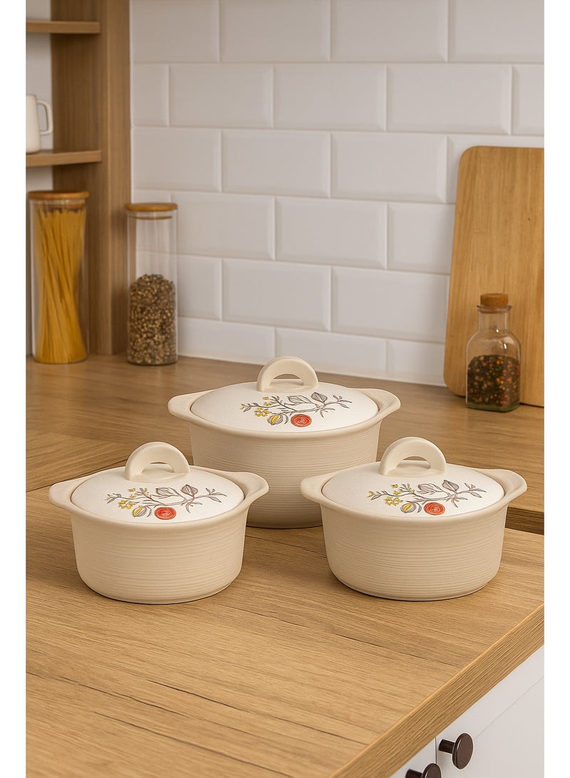 BASURRAH 3-Piece Thermal Food Container Set with Tight-Fit Lids – Double Insulation Keeps Food Hot or Cold, Capacities 1000/1500/2500 ml, Perfect for Serving and Storing Meals - Image 1