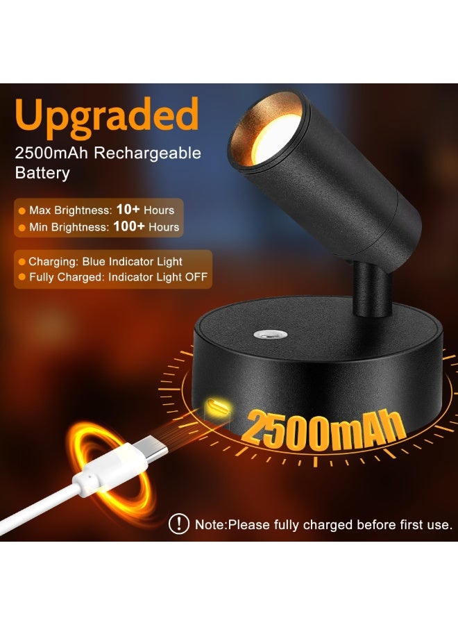 OSHIMA 1Pcs Wireless Spotlights, Indoor Rechargeable Plant Spotlight, Wireless LED Uplighting with Timer＆Dimmable, 3CCT Tree Lights Indoor Battery Operated, for Wall Art Display Dartboard Painting Artwork - Image 4