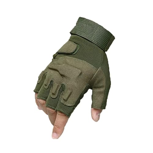 HHADEK Half Finger Tactical Gloves, Durable Fingerless Gloves for Cycling, Gym, Motorcycle Gloves, Training Gloves, Breathable Gloves, and Outdoor Activities (Green, XL) - Image 4