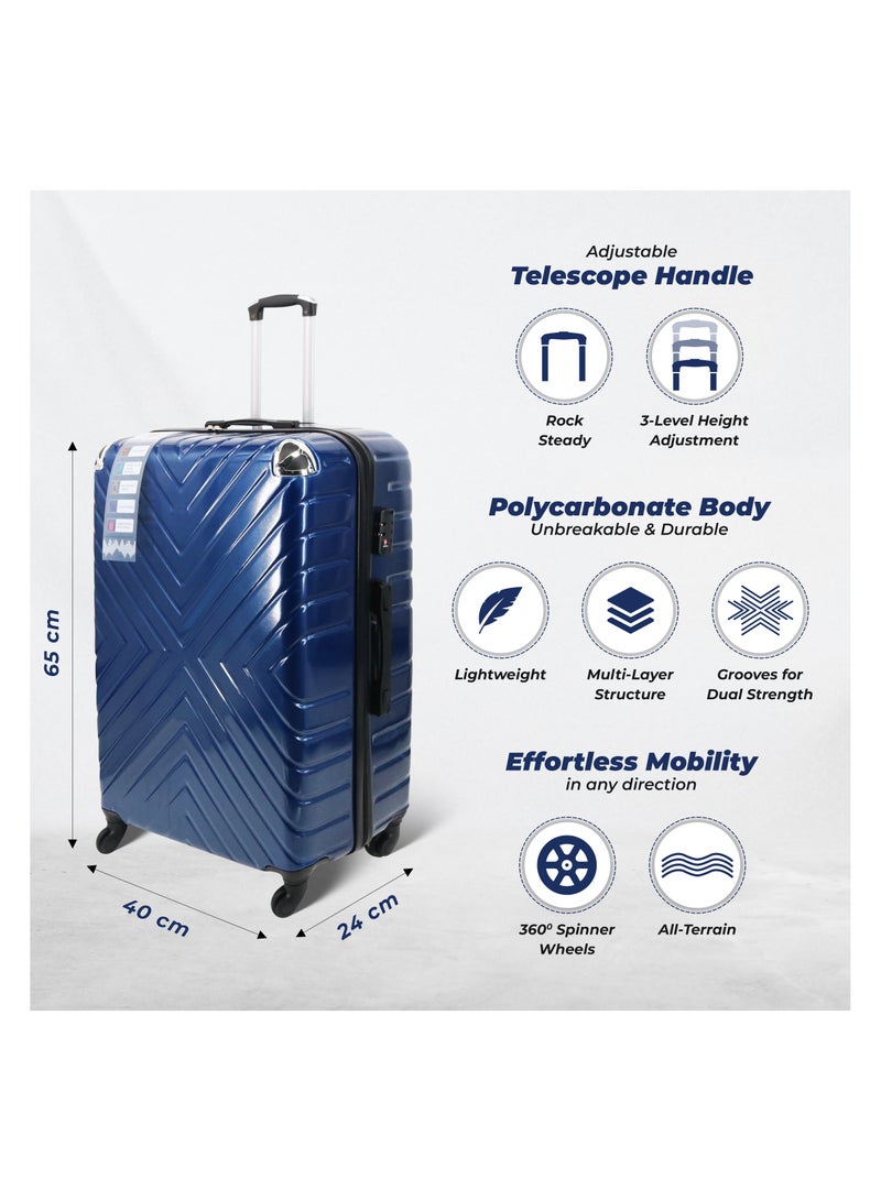 ENDLESS  Check-In Trolley Bag 65cm (29.5")| Hardside Suitcase, ABS + Polycarbonate | 4 wheels, 360 Degree Spinner Wheel System Luggage for Travel with TSA Lock | Carry On Luggage - Image 2