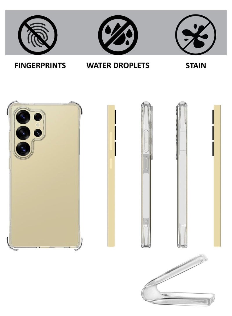 GMATE For Samsung Galaxy S25 Ultra - Ultra Clear Flexible Shockproof Silicone  Back Cover With Raised Edge Bumps Protection - Transparent - Image 2