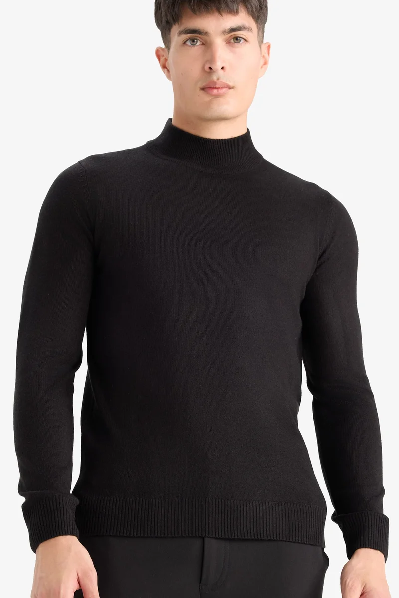 Slim Fit Skinny Basic Knit Pullover