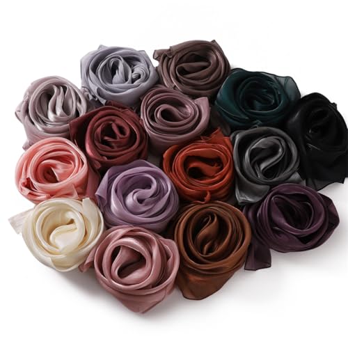 HURESON Women Premium Hijab Head Scarf Lightweight Shimmer Scarves Crepe Wedding Shawls and Wraps for Evening Dresses Shiny (Pi-purple 10#) - Image 4