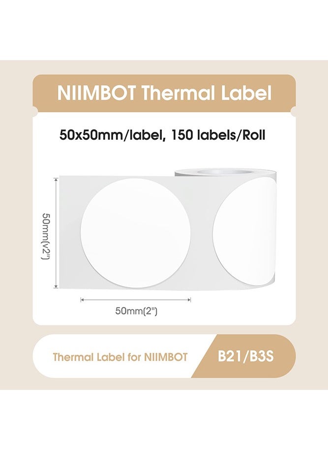 NIIMBOT B21/B1/B3S Label Maker Tape Waterproof Thermal Label Paper Sticker Labels for Barcode Printing 50*50mm White  - Image 2