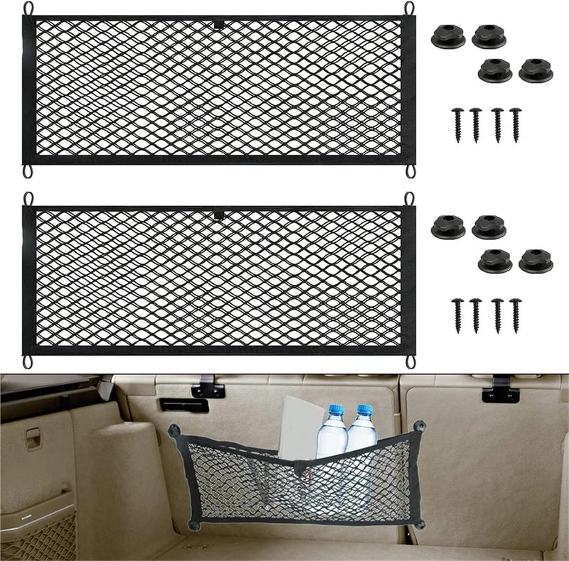Cargo Net 4PCS Stretchable Cargo Net Pocket Trunk Side Elastic Storage Mesh Bag Car Interior RV Accessories 25x60cm - Image 2