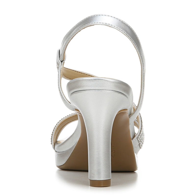 Naturalizer Womens Brenta Heeled Sandal Silver 10 W - Image 5