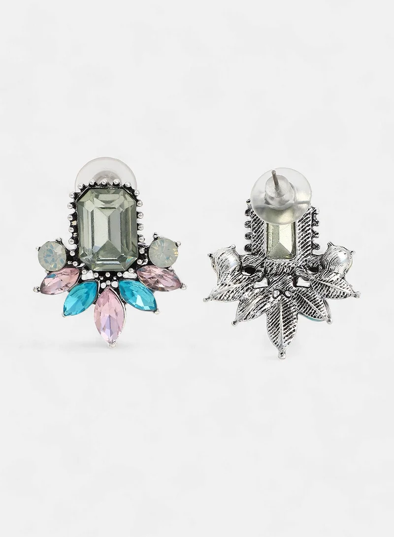 SOHI Contemporary Stones Studded Artificial Drop Earring Jewellery