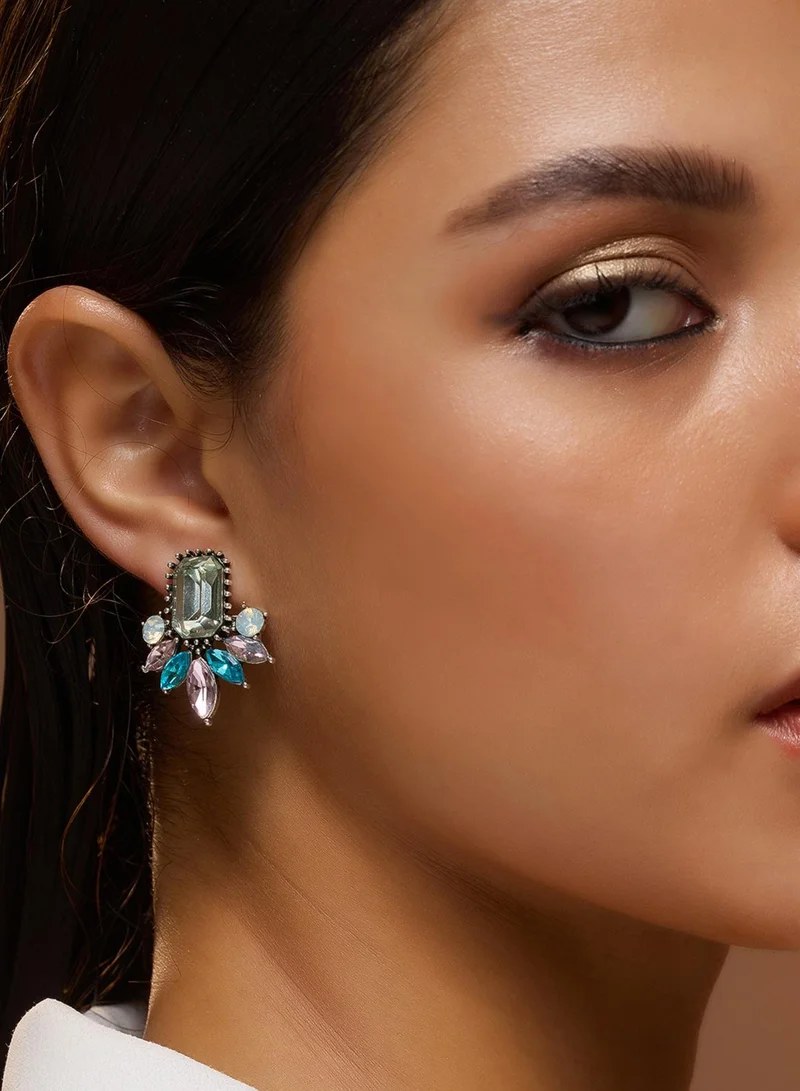 SOHI Contemporary Stones Studded Artificial Drop Earring Jewellery