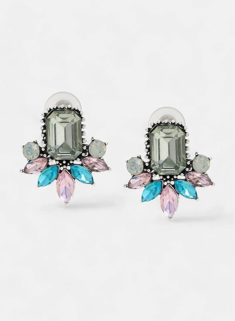 SOHI Contemporary Stones Studded Artificial Drop Earring Jewellery