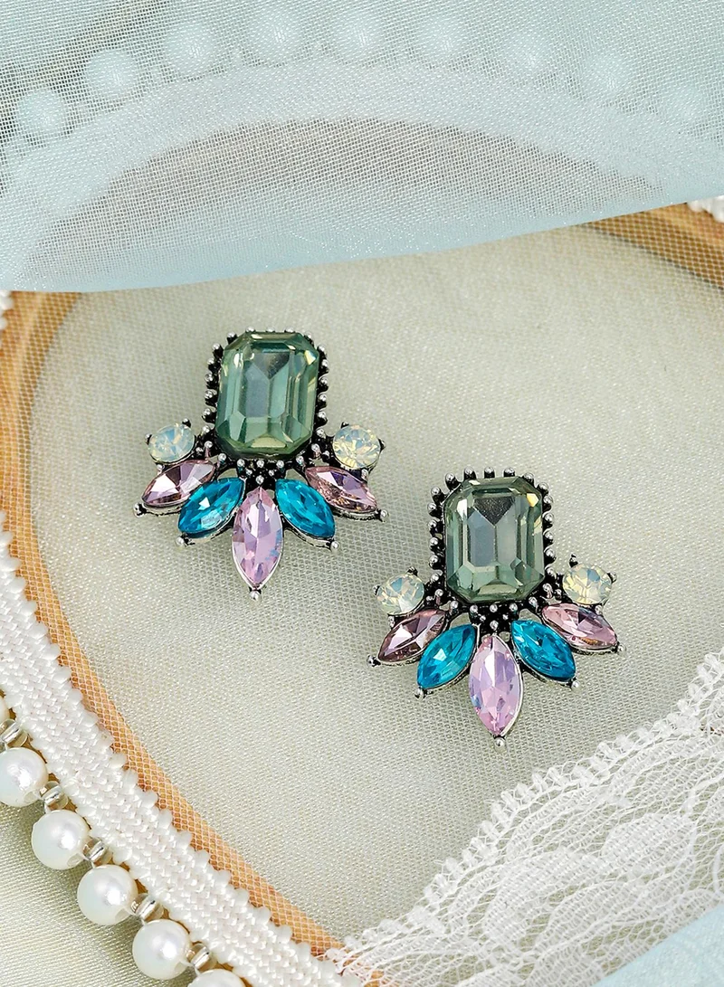 SOHI Contemporary Stones Studded Artificial Drop Earring Jewellery