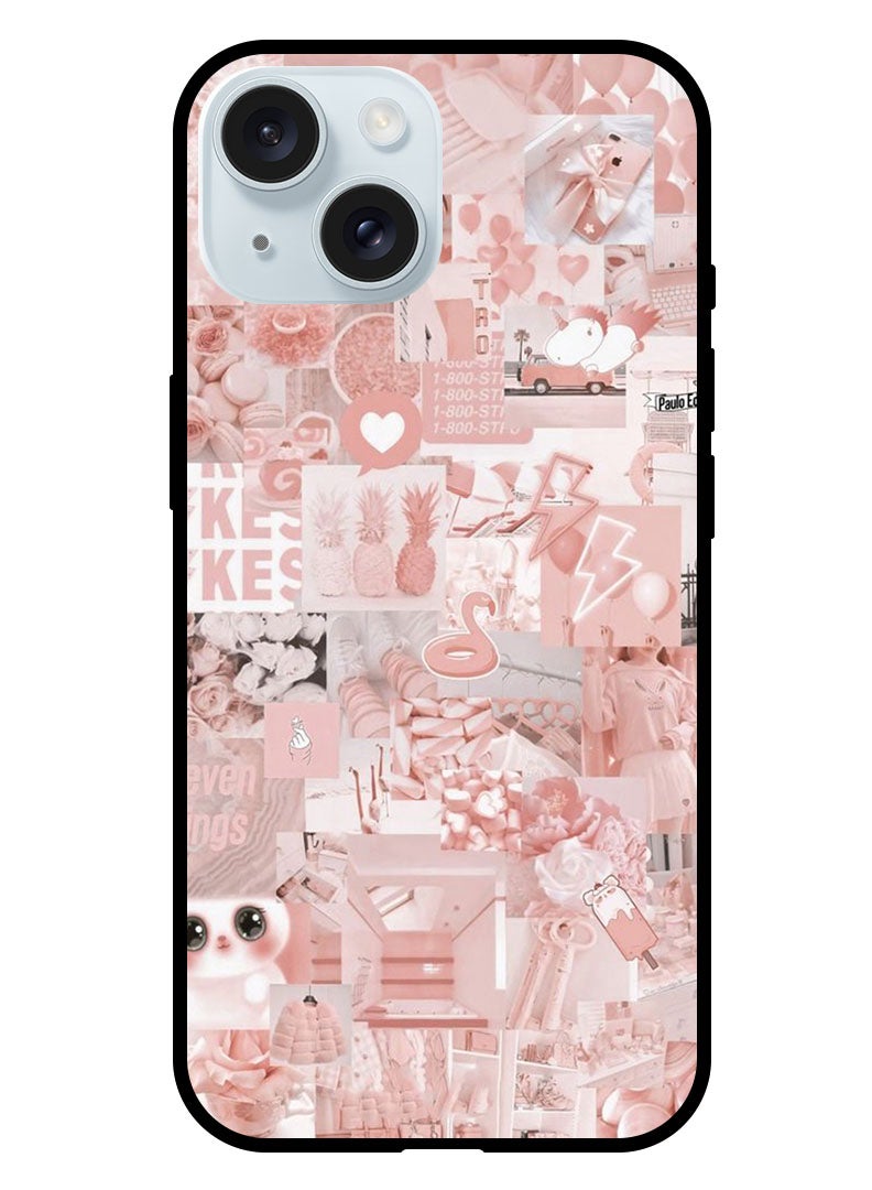 Theodor Protective Case Anti Scratch Shock Proof Bumper Cover For iPhone 15 Pink Asthetic - Image 1