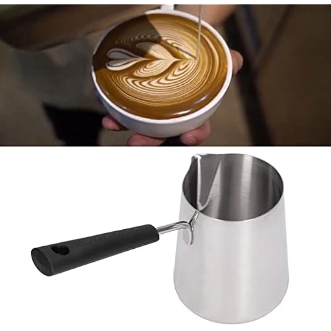 Asixxsix Turkish Coffee Pot 600Ml Stainless Steel Greek Arabic Coffee Maker Stovetop Maker Chocolate Melting Pan Milk Butter Warmer Pot Turkish For Home Office Cafe - Image 5