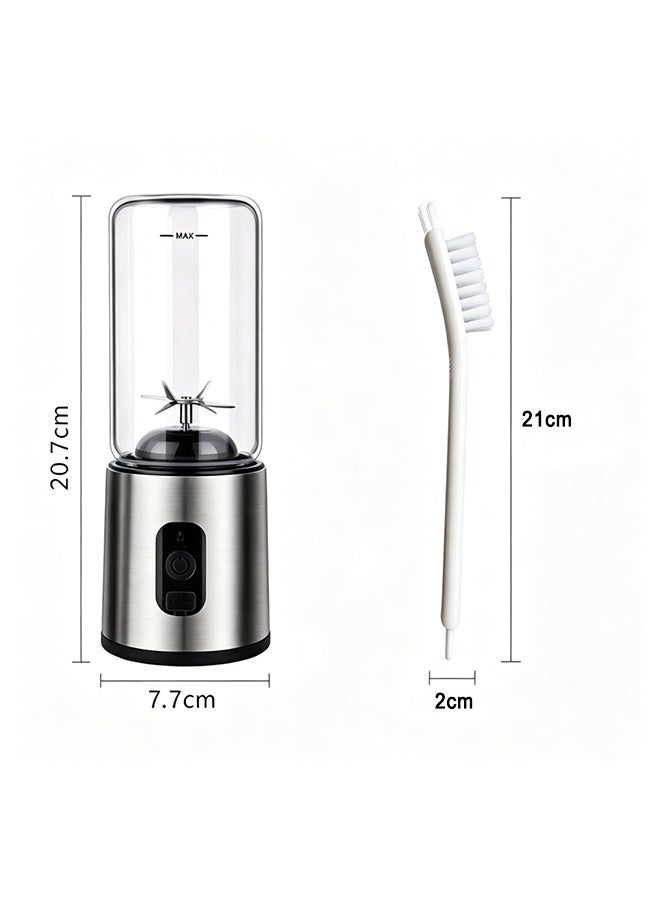 Portable Juicer, 6 Blades Glass Juicer Machine, USB Rechargeable Fruit Juicer Machine, 304 Stainless Steel Mini Juicer Smoothie Maker for Shakes and Smoothies, Easy Clean for Home Office Travel Gym - Image 2