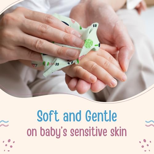 Luv Lap LuvLap Hosiery Cotton Cloth Premium Baby Washcloth for New Born, Washable (30 cm x 30 cm), Reusable, Absorbent, Extra Soft Face Towels/Washcloth for Babies, Starfish Print, Pack of 7 Pcs, Multicolour - Image 3