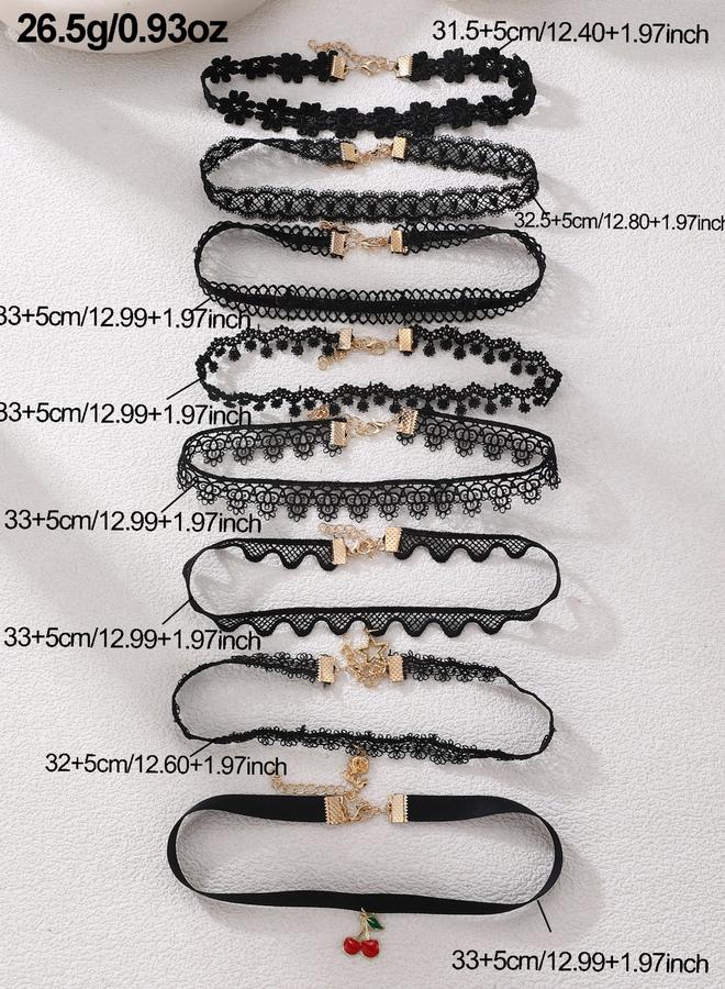 Take Two Pack of 8 - Black Lace Choker Necklace - Image 5