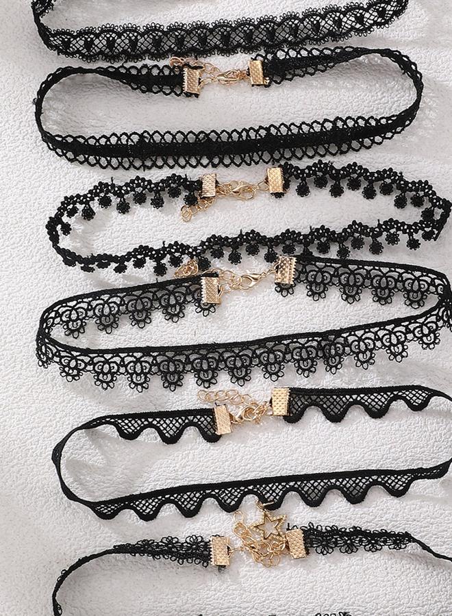 Take Two Pack of 8 - Black Lace Choker Necklace - Image 2