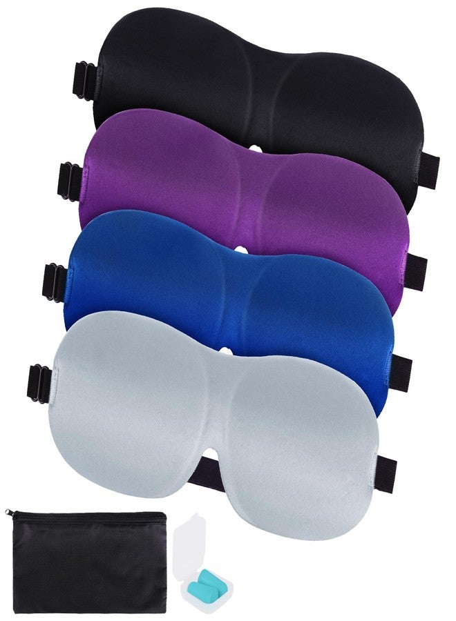 VEKDA 4-Pack Eye Masks for Sleep with Adjustable Strap Comfortable Sleep Masks for Women and Man Night Sleep, Travel, Nap Gery - Image 1