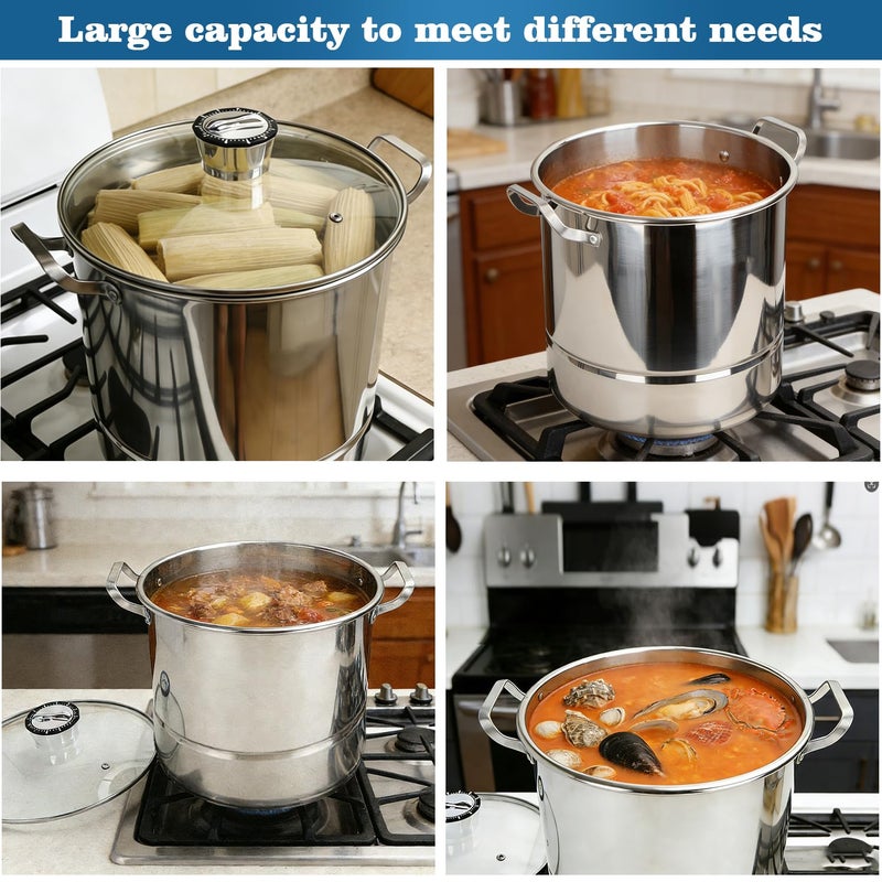 LINMAGCO Canning Supplies Starter Kit - Canning Pot, Water Bath Canner with Lid & Steam Canner with Rack - Image 2