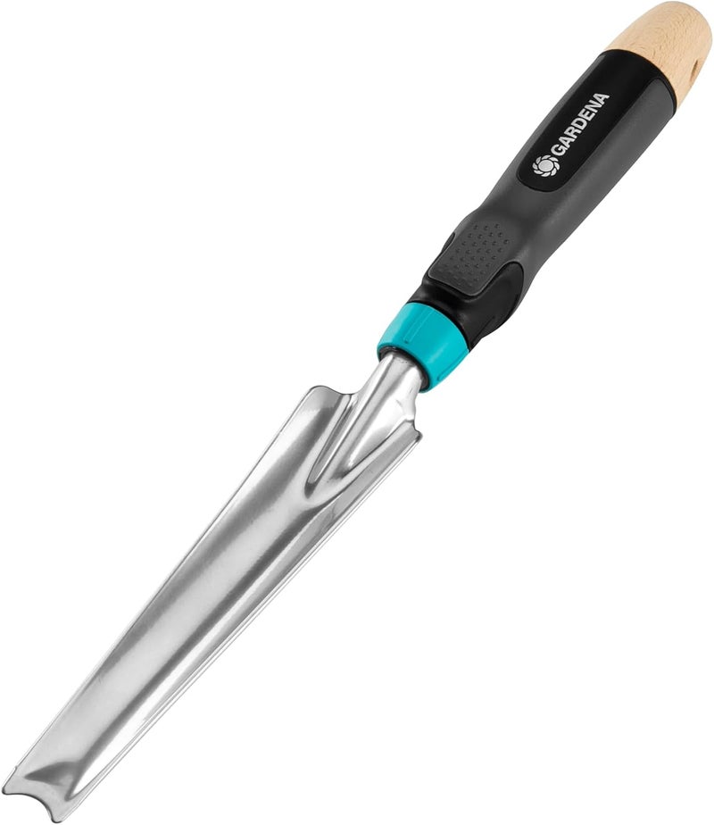 GARDENA Scratch resistant EcoLine weeding trowel: For easily removing unwanted plants without chemicals, ergonomic handle, coated metal, made from recycled materials (17702-20) Salt resistant coating - Image 2