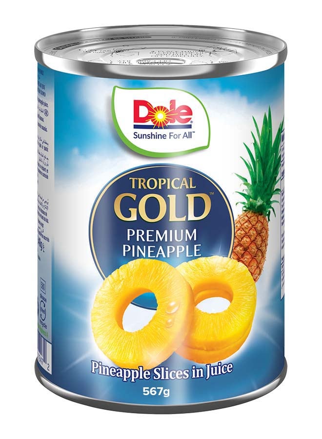 Dole Canned Tropical Gold Pineapple Slices In Juice 567g - Image 1