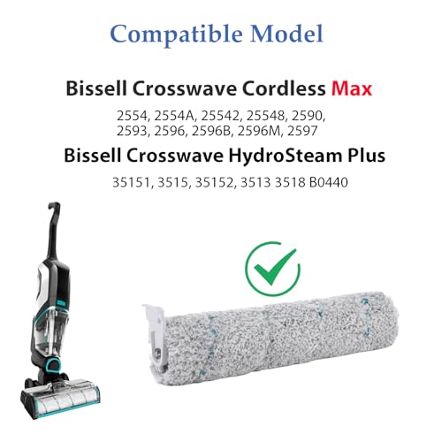 LBLVBNEWD Multi-Surface Pet Brush Rolls 2787 & Vacuum Filters 1866 Replacement Parts,Compatible with Bissell CrossWave Max 2554A,2590,2593,2596,for HydroSteam 35151, 3515, 35152, 3513, 3518 Vacuums - Image 2