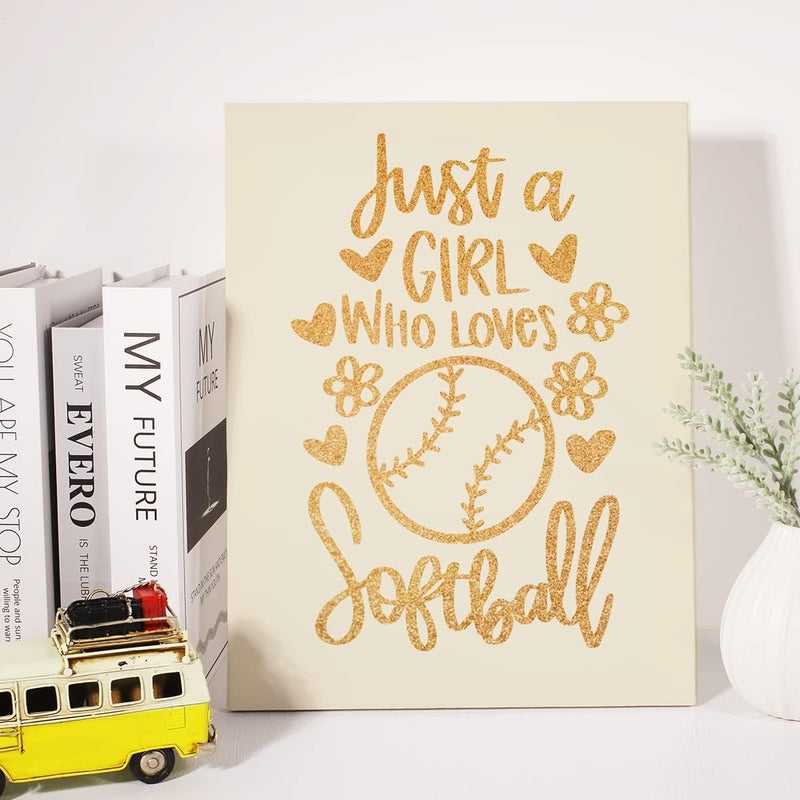 JerLoe Softball Girl Gold Foil Canvas Wall Art - Image 4