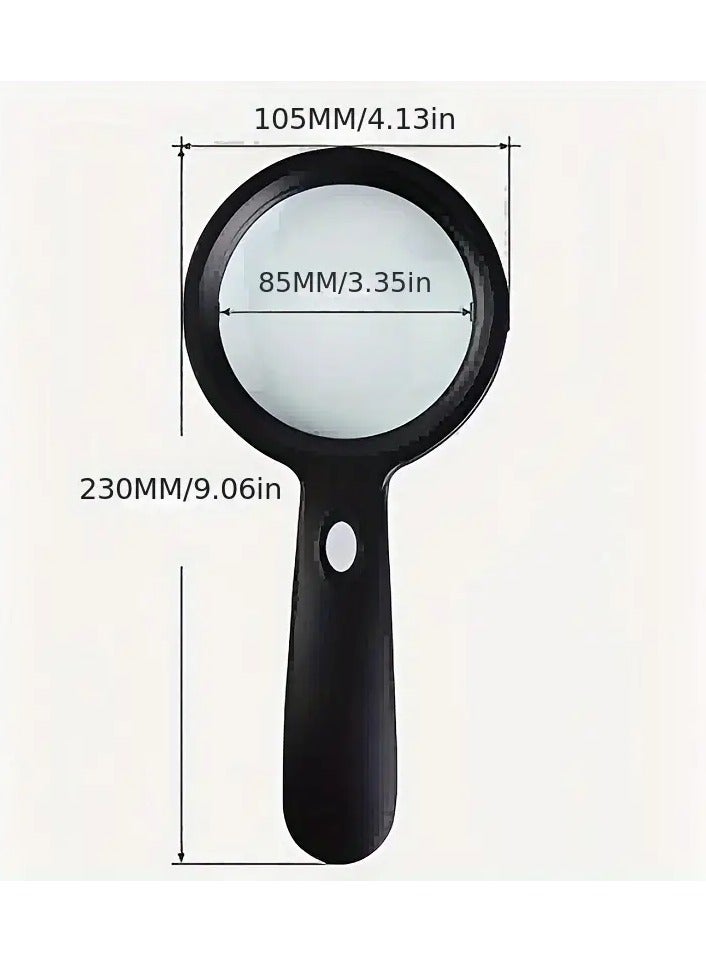 Magnifying Glass with Light, 10X Handheld Large Magnifying Glass 12 LED Illuminated Lighted Magnifier for Macular Degeneration, Seniors Reading, Soldering, Inspection, Coins, Jewelry, Exploring - Image 2