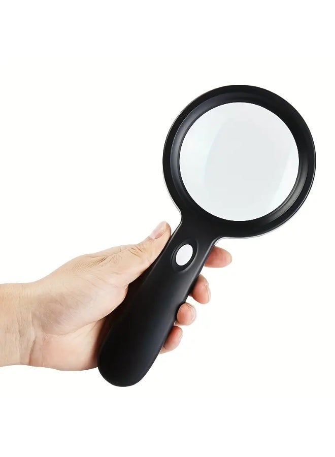 Magnifying Glass with Light, 10X Handheld Large Magnifying Glass 12 LED Illuminated Lighted Magnifier for Macular Degeneration, Seniors Reading, Soldering, Inspection, Coins, Jewelry, Exploring - Image 1