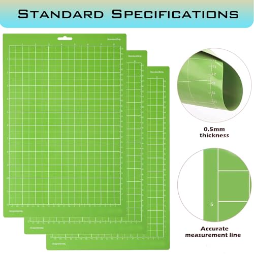 LOPASA Cutting Mat for Cricut Joy Xtra, 8.5x12 Green Adhesive Light Grip Cutting Mats Set, Joy Extra Accessories and Supplies(3 StandardGrip Sheets) - Image 3