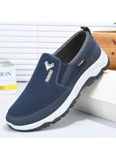 Elderly Mens Lightweight Spring Canvas ShoesDeer head cloth-Blue Deer head cloth-Blue