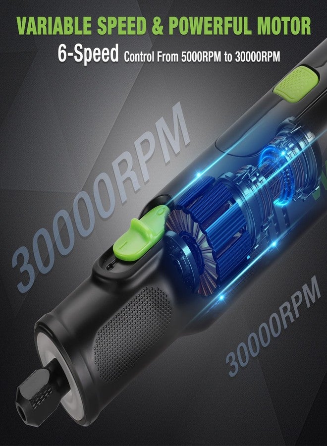 WORKPRO Cordless Rotary Tool, 8V Rotary Tool Kit with 117 Accessories, 6 Variable Speed, Type-C Charging, LED Work Light, Power Rotary Tool for Sanding, Polishing, Engraving, Drilling, Cutting, DIY - Image 3