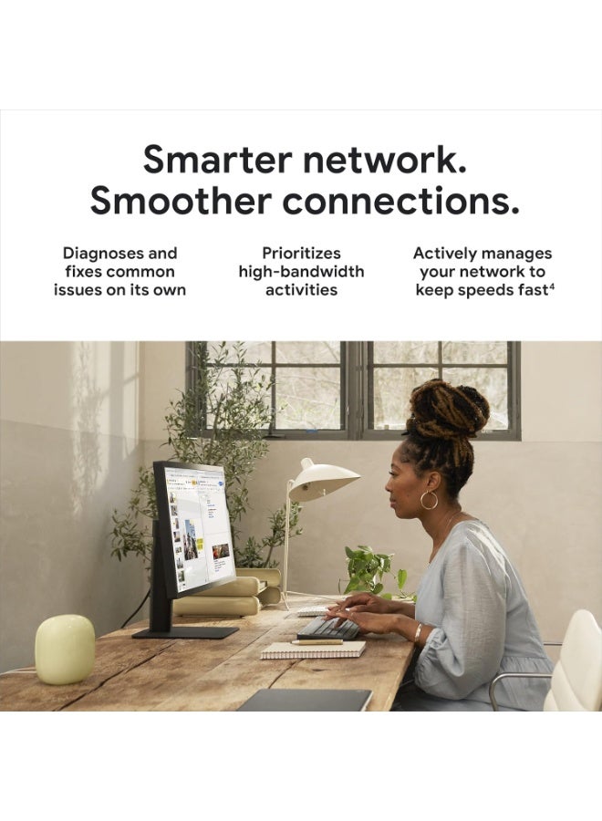 Google Nest Router Wi-Fi Pro 6e (2 Pack) (GA03689-US) Snow - Image 3