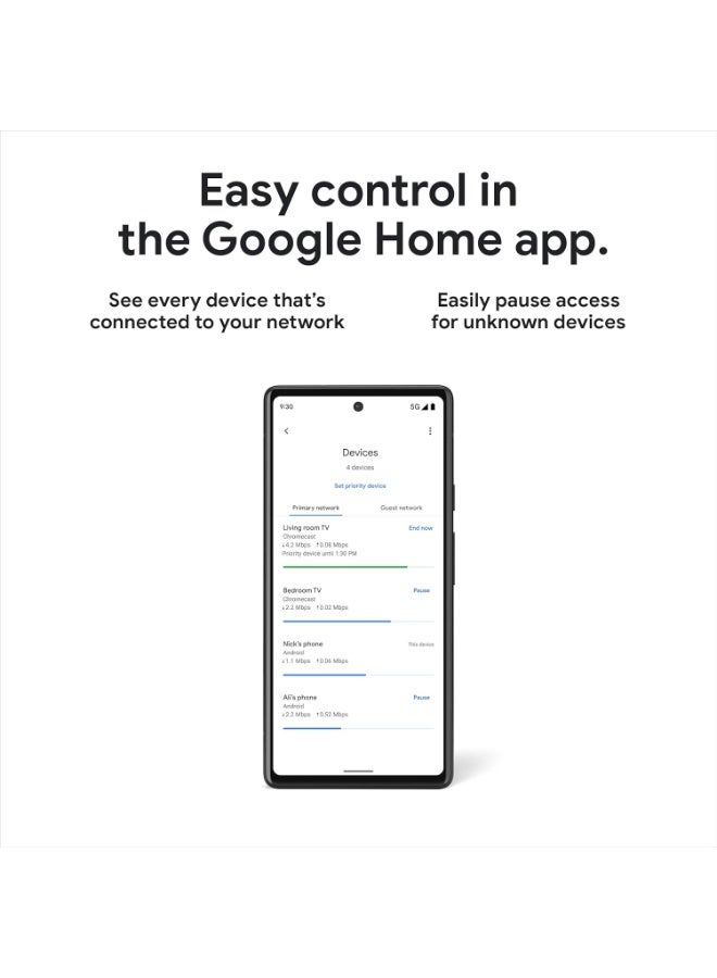 Google Nest Router Wi-Fi Pro 6e (2 Pack) (GA03689-US) Snow - Image 4