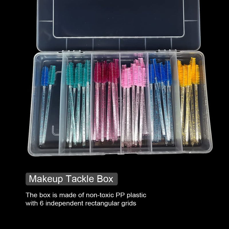 Vidifor 2 Pack 6 Grids Tackle Box Organizer Mascara Brushes Container Fishing Tackle Tray Box Plastic Storage Organizer Container for Crafts, Beads Earrings, Screws, Nail, Pins - Image 3