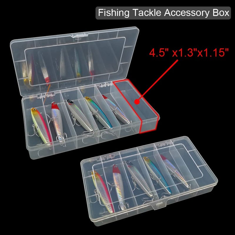 Vidifor 2 Pack 6 Grids Tackle Box Organizer Mascara Brushes Container Fishing Tackle Tray Box Plastic Storage Organizer Container for Crafts, Beads Earrings, Screws, Nail, Pins - Image 4