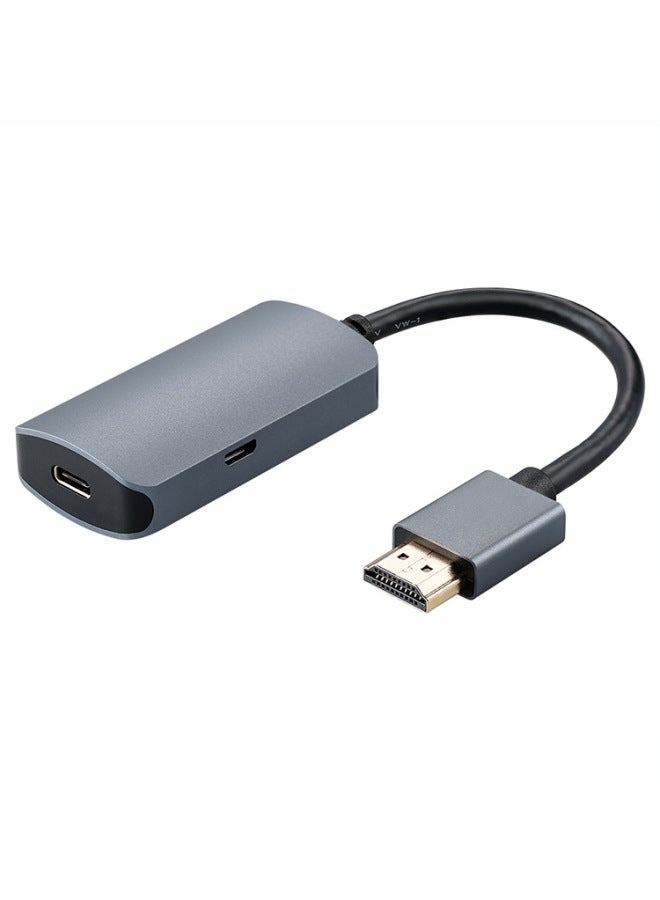 محول HDMI إلى Type-C أنثى عالي الدقة 4K @ 60 هرتز شاشة الكمبيوتر المحمول مع مصدر طاقة HDR - طول الخط: 0.1 متر - Image 5