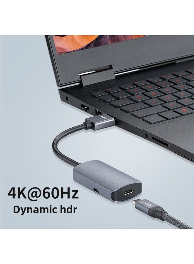 محول HDMI إلى Type-C أنثى عالي الدقة 4K @ 60 هرتز شاشة الكمبيوتر المحمول مع مصدر طاقة HDR - طول الخط: 0.1 متر - Image 3