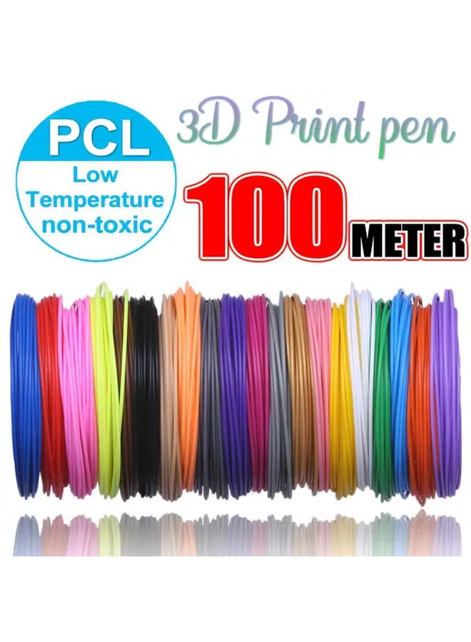 20 لفات بطول 100 متر لكل لفة خيوط إعادة تعبئة لطابعة ثلاثية الأبعاد بقلم بقطر 1.75 مم (196.85 بوصة لكل لفة) غير سامة، درجة حرارة منخفضة، أكثر من 30 لونًا نابضًا بالحياة، مثالية للمشاريع الإبداعية. - Image 1