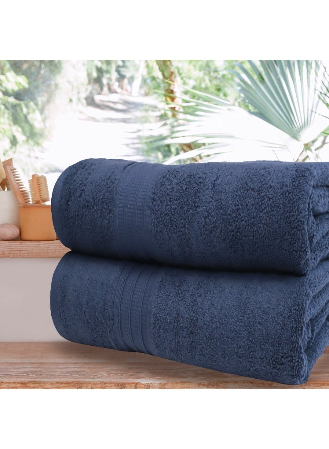 Bliss Casa Bath Towels (2 Pack, 80 x 160 cm) - 650 GSM Bathroom Towel Set - 100% Cotton 20/D Ring Spun Luxury Towels Set Highly Absorbent, Quick Dry and Soft Feel Bathroom Towels - Image 2
