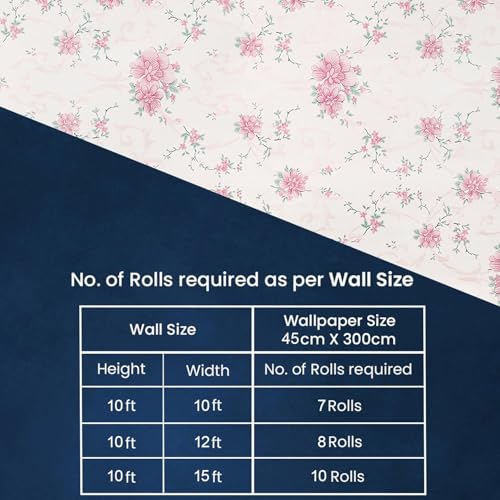 ROSASTELLA Self Adhesive Decorative Peel Stick Waterproof Floral Wallpaper Wall Decor Removable Wall Paper for Living Room Hall Decoration PVC Vinyl DIY Contact Paper45x304cm (Pink Floral) - Image 4